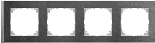 Рамка универсальная Schneider Electric Merten M-Pure Decor 4-м. сланец/алюминий  картинка